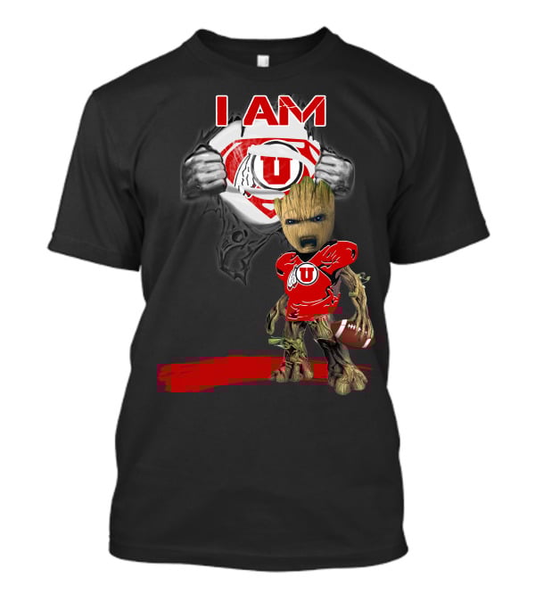 I Am Utes Baby Groot Superman Football T-Shirt