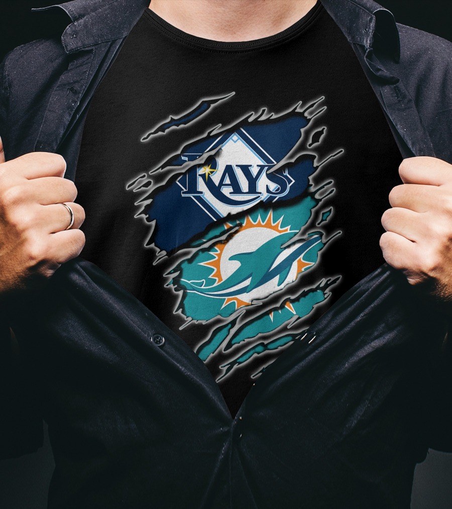 Rays Dolphins Ripped T-Shirt