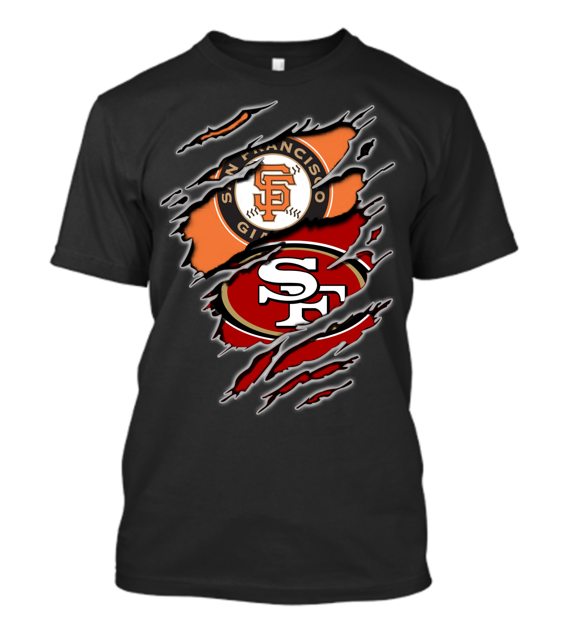 San Francisco Giants 49ers SF Logo Dual Team Claw Marks T-Shirt