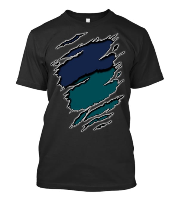 Yan Eagles20 Navy Teal Rip T-Shirt