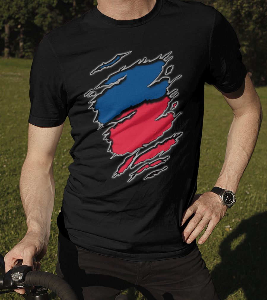 Chief Roya Blue Red Tear Marks T-Shirt