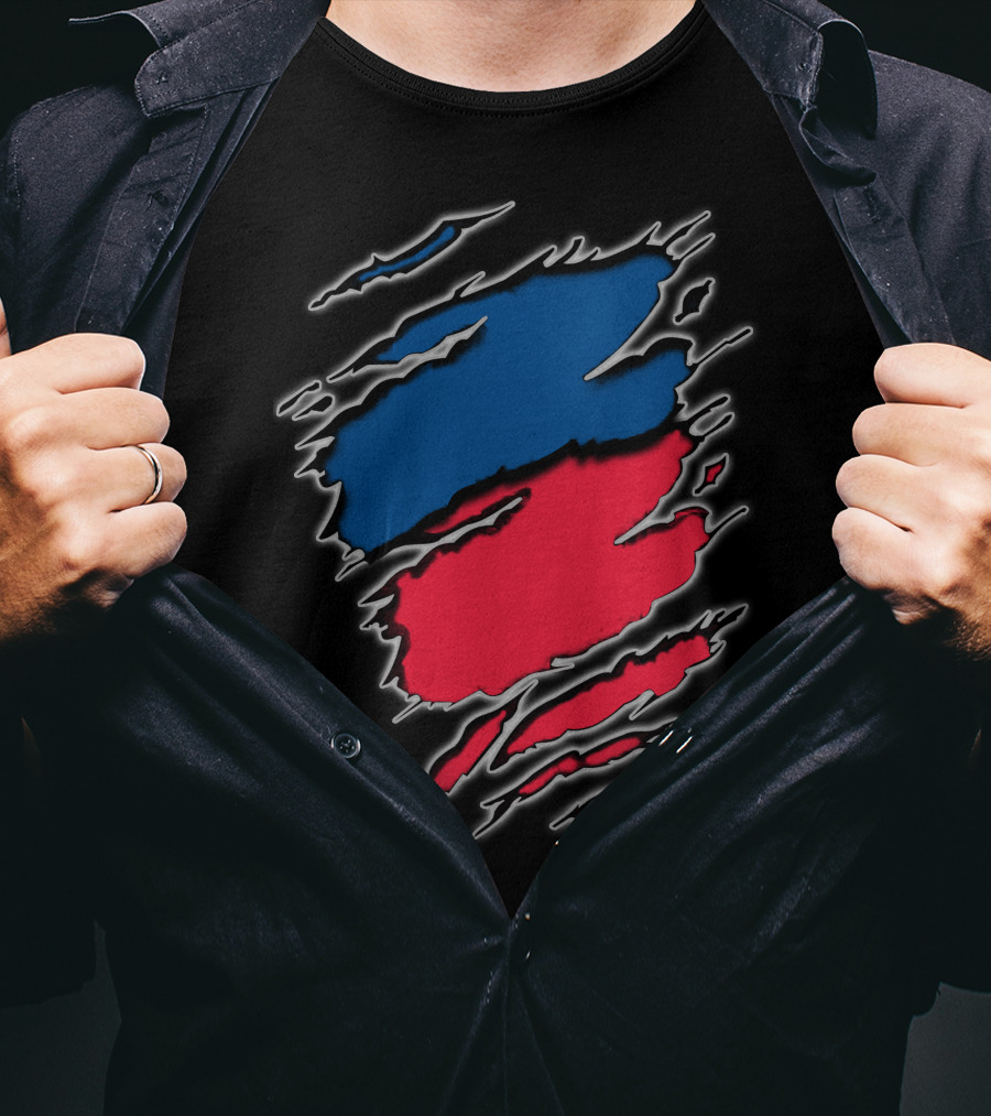 Chief Roya Blue Red Tear Marks T-Shirt