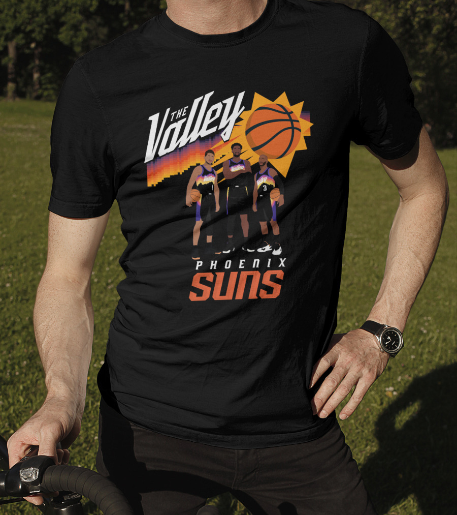 The Valley Phoenix Suns Basketball Trio With Sunburst T-Shirt