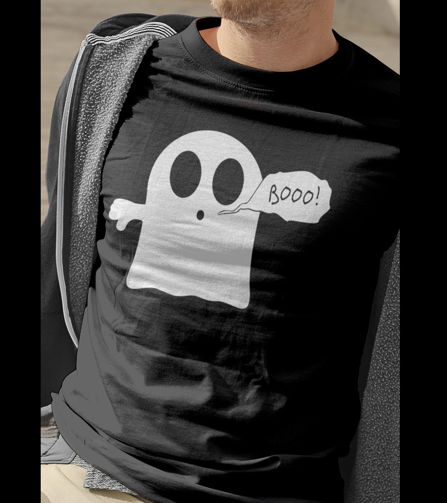 Booo Ghost With Surprised Expression And Speech Bubble T-Shirt