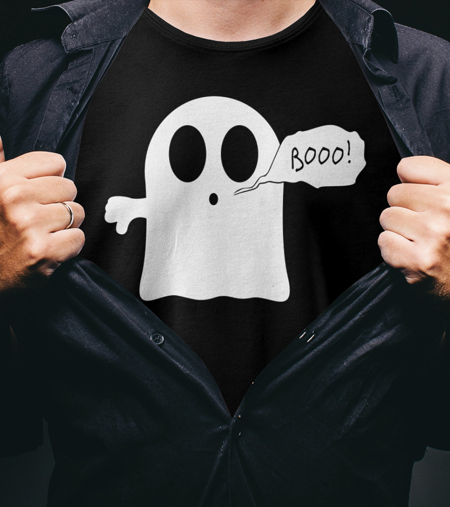 Booo Ghost With Surprised Expression And Speech Bubble T-Shirt