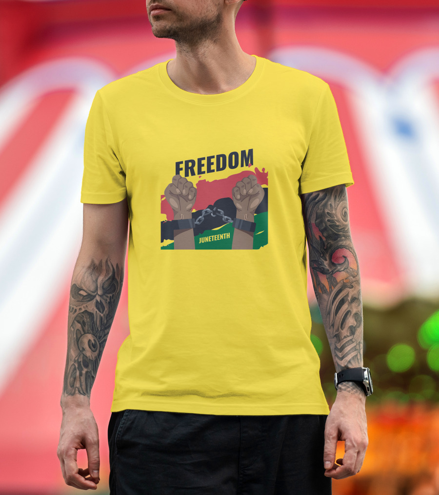 FREEDOM JUNETEENTH Fists Breaking Chains T-Shirt