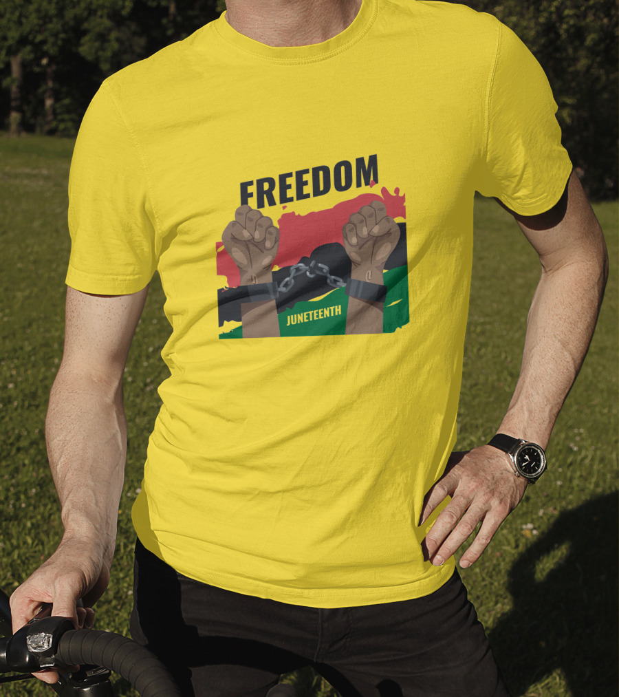 FREEDOM JUNETEENTH Fists Breaking Chains T-Shirt