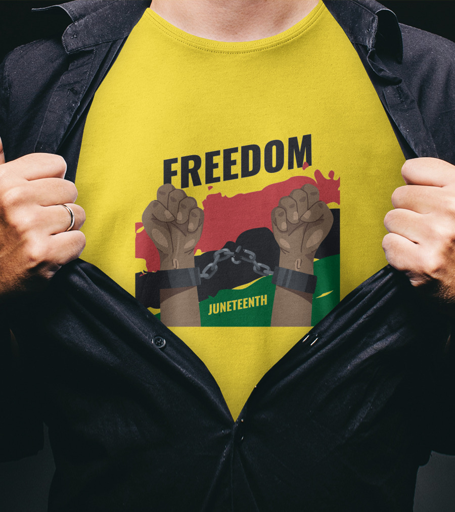 FREEDOM JUNETEENTH Fists Breaking Chains T-Shirt