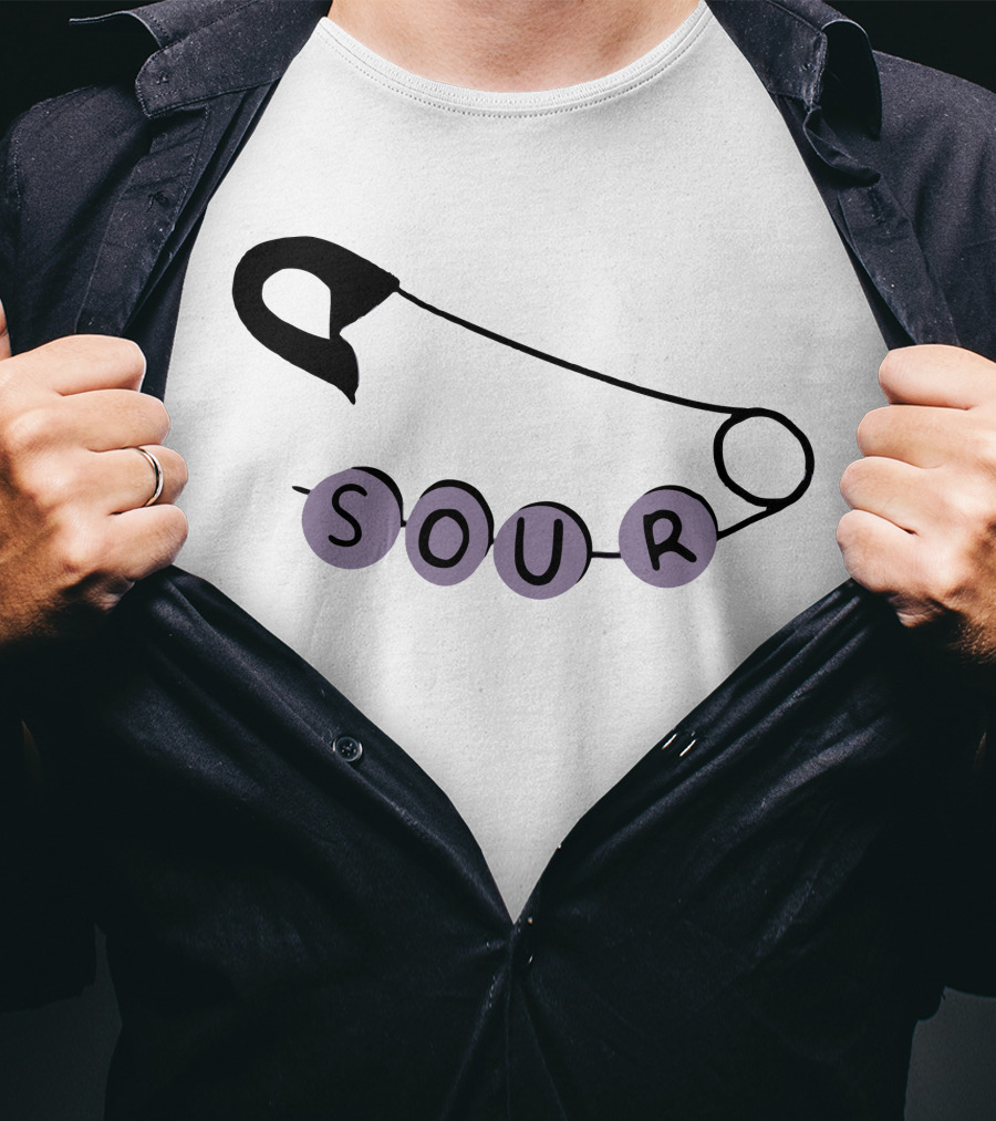 SOUR Safety Pin Pastel Beads T-Shirt