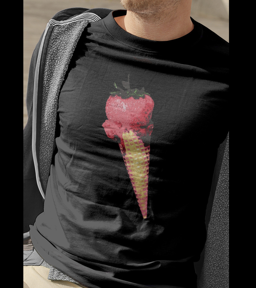 Strawberry Ice Cream Cone Fusion T-Shirt