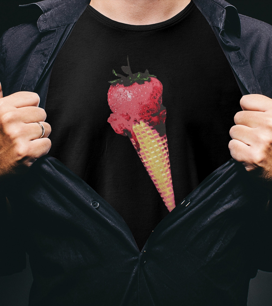 Strawberry Ice Cream Cone Fusion T-Shirt