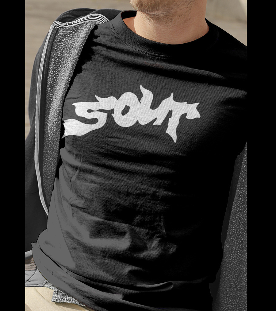 SOUR WHITE Dripping Text T-Shirt