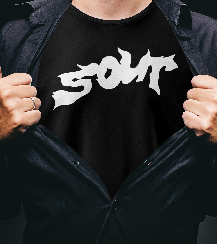 SOUR WHITE Dripping Text T-Shirt