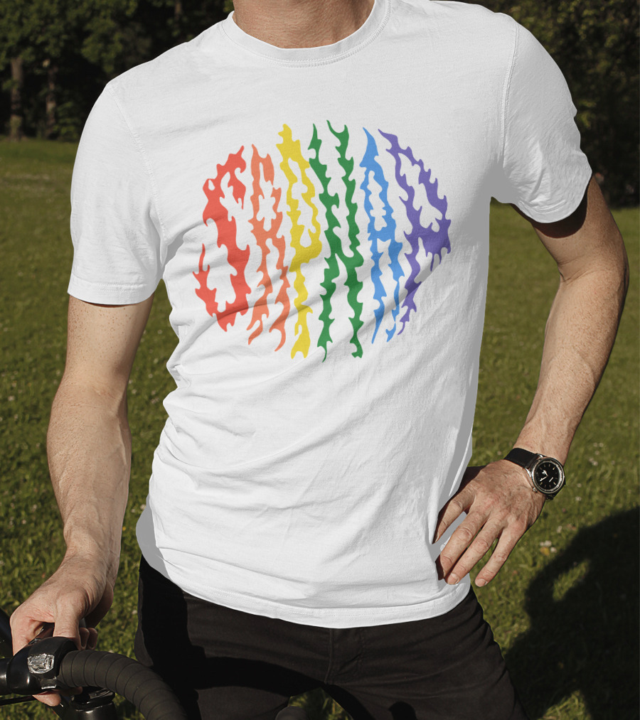 Sapnap Colorful Rainbow Flame Text T-Shirt