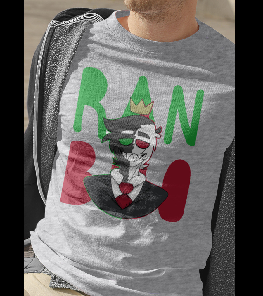 Ranboo Crowned Character In Red Green Black Color Scheme T-Shirt