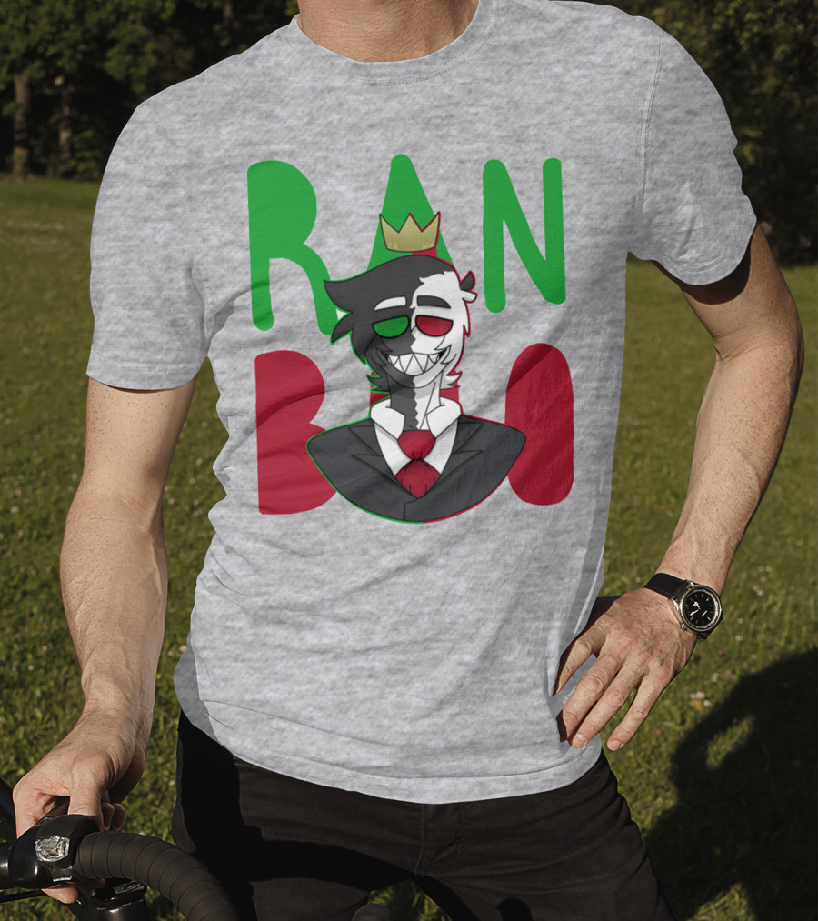 Ranboo Crowned Character In Red Green Black Color Scheme T-Shirt