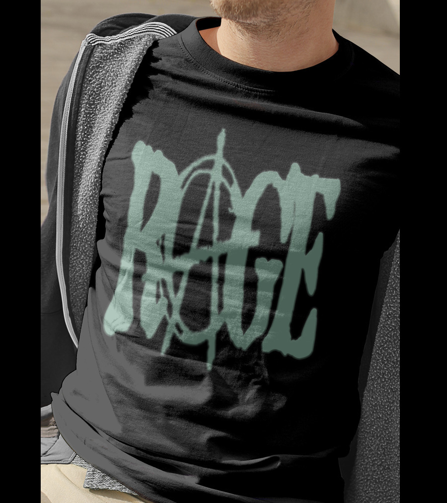 RAGE Anarchy Symbol Text T-Shirt