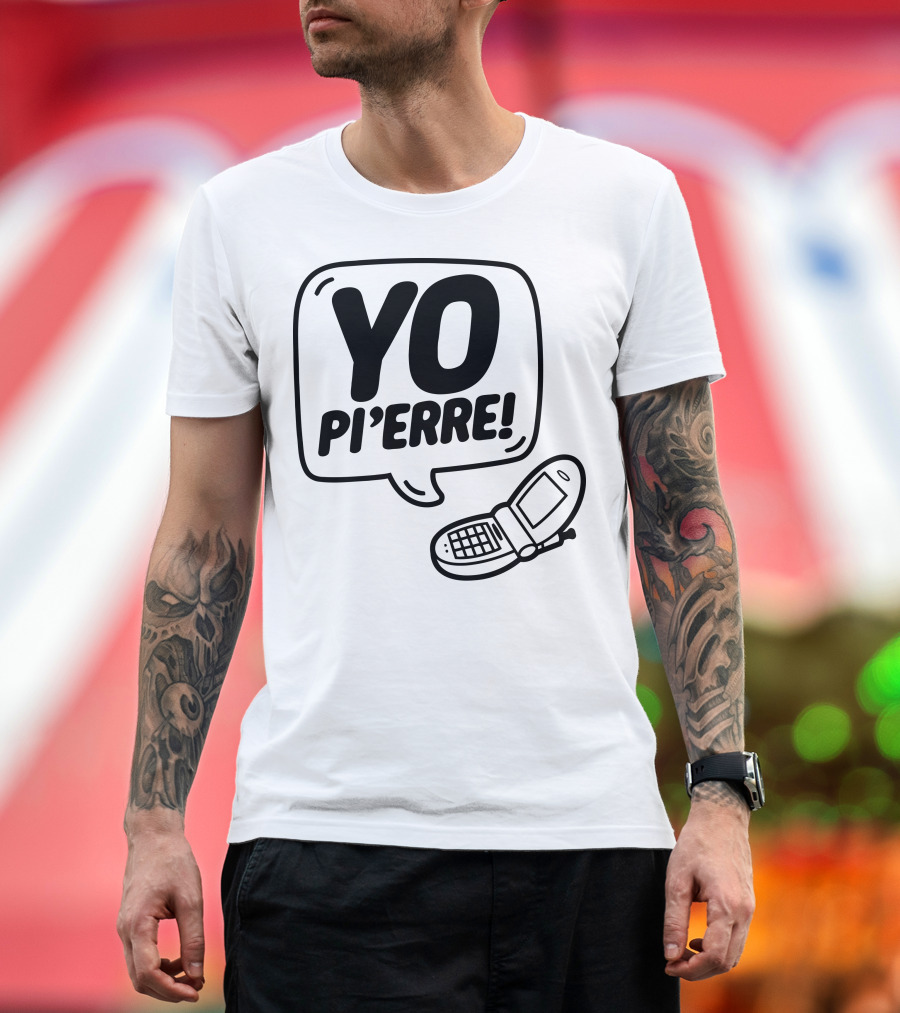 YO Pi'erre Flip Phone Retro Vibe T-Shirt