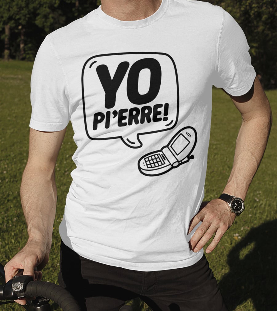 YO Pi'erre Flip Phone Retro Vibe T-Shirt