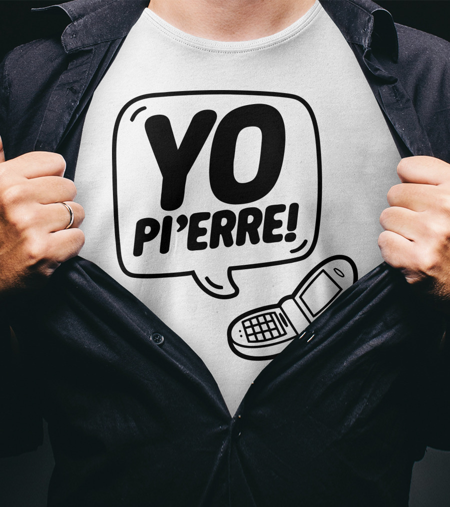 YO Pi'erre Flip Phone Retro Vibe T-Shirt
