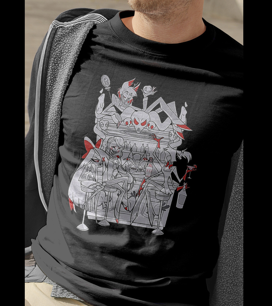 Hazbin Hotel Charlie Bar Scene With Angel Dust And Alastor T-Shirt