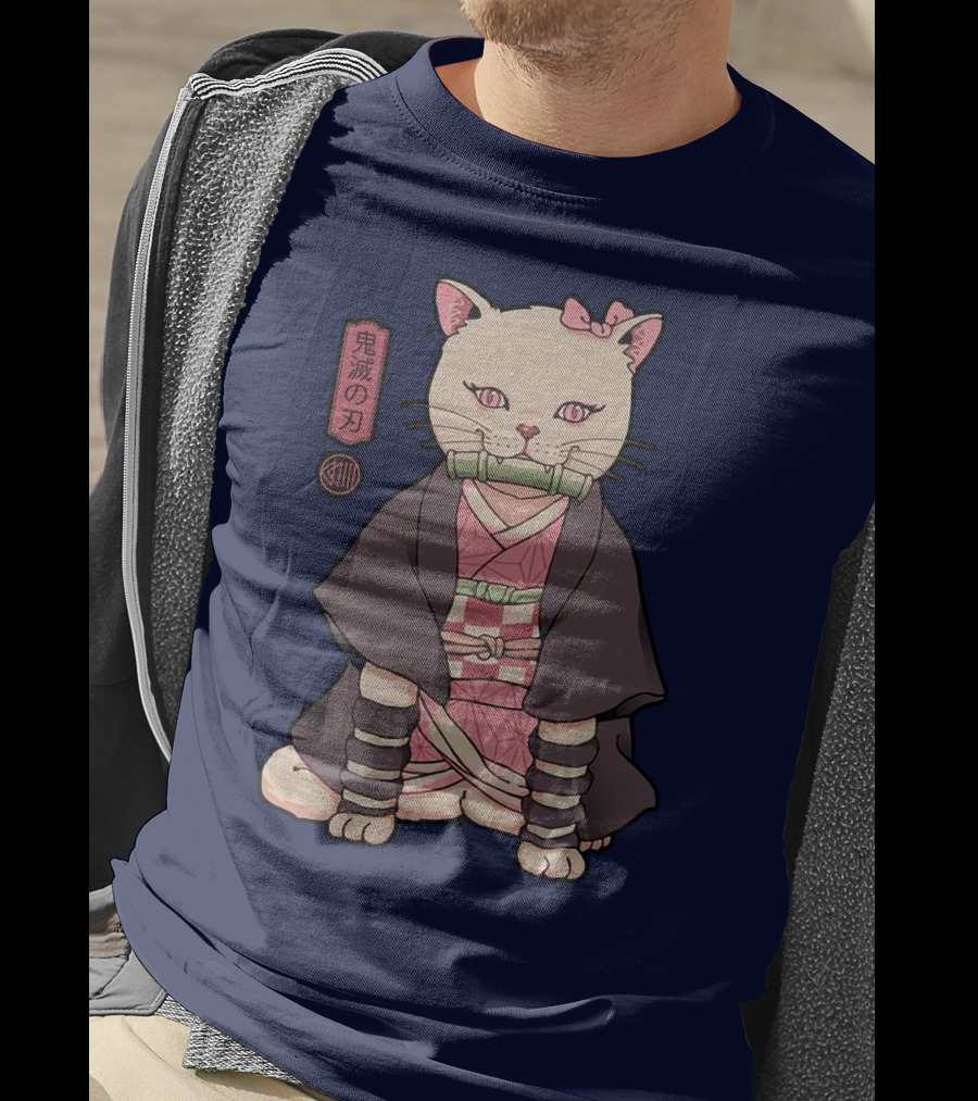 Stolas Store Nezuko Cat Demon Slayer T-Shirt