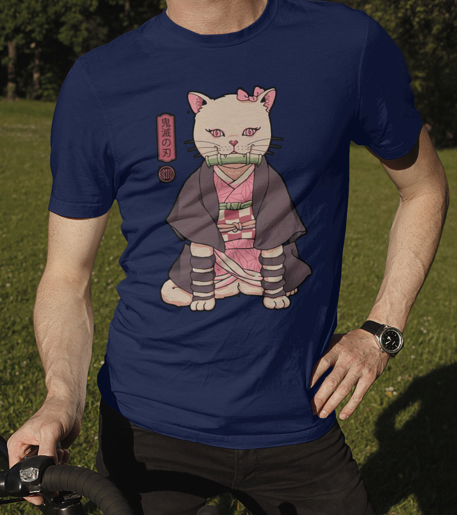 Stolas Store Nezuko Cat Demon Slayer T-Shirt