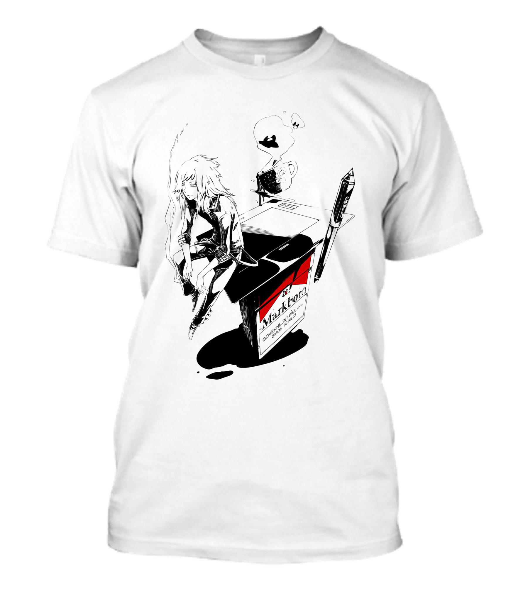 Bibisama Markhor Cigarettes Tablet Smoke Anime Manga T-Shirt