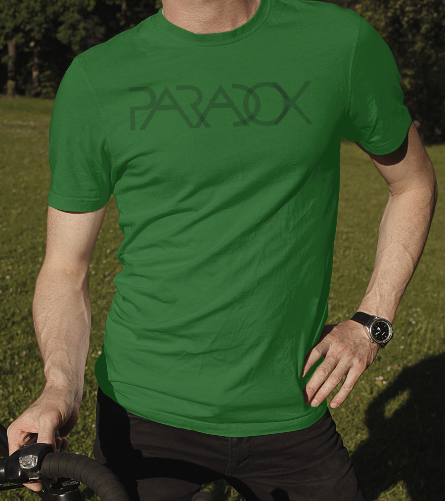 PARADOX Overlapping Letters Green T-Shirt