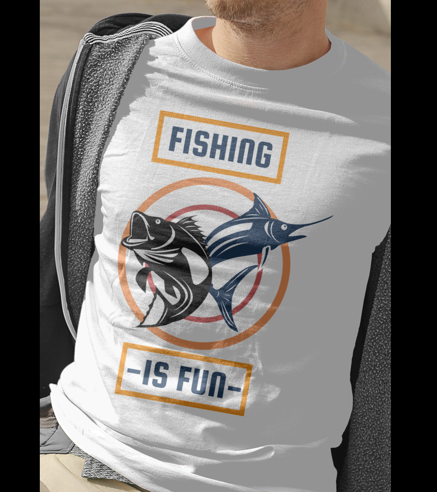 Fishing Is Fun Marlin And Bass Circular Target T-Shirt