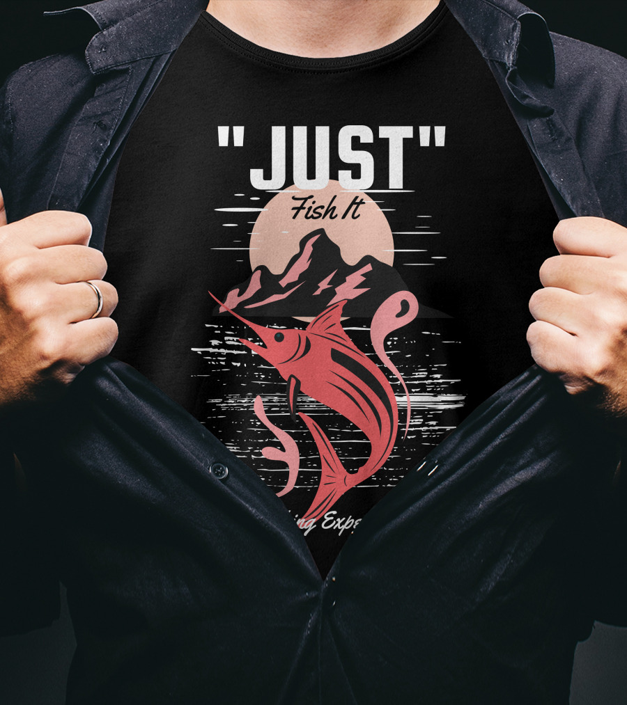 Just Fish It Fishing Expedition Moonlit Marlin Adventure T-Shirt