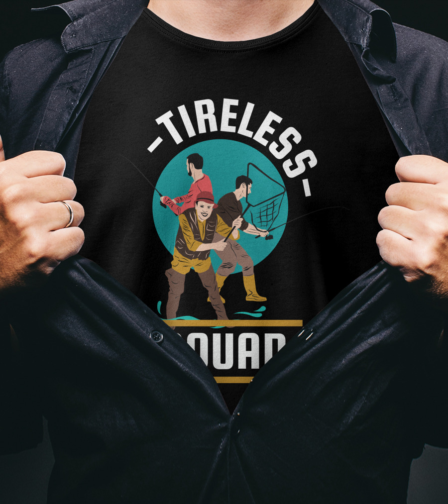 Tireless Fishing Enthusiasts With Nets And Rods T-Shirt