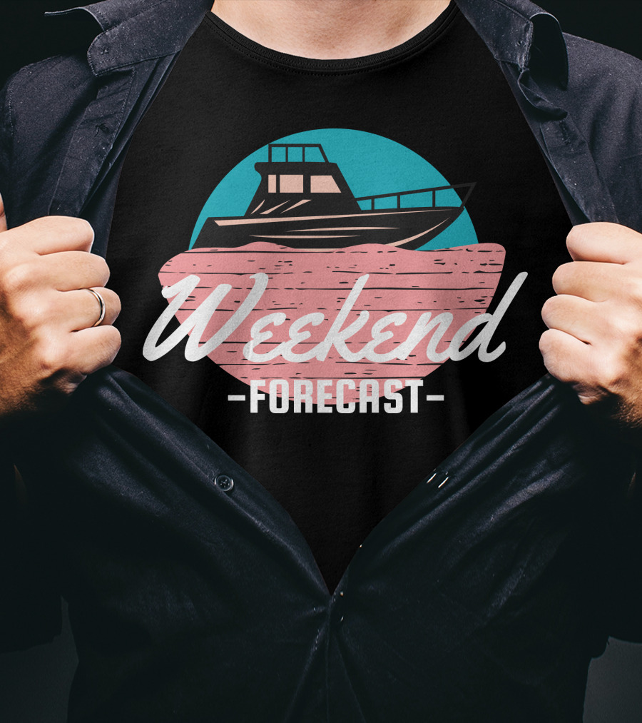 Weekend Forecast Boat On Water T-Shirt