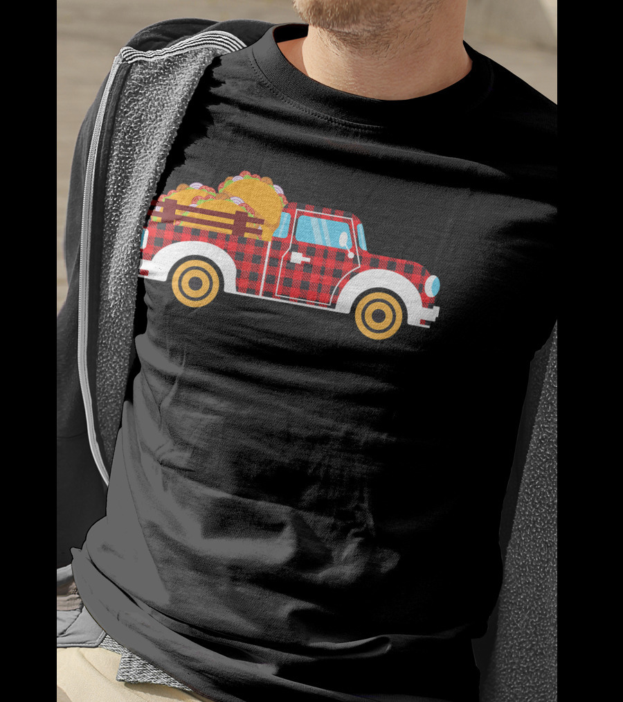Buffalo Plaid Truck With Tacos Cinco De Mayo Boy Taco T-Shirt