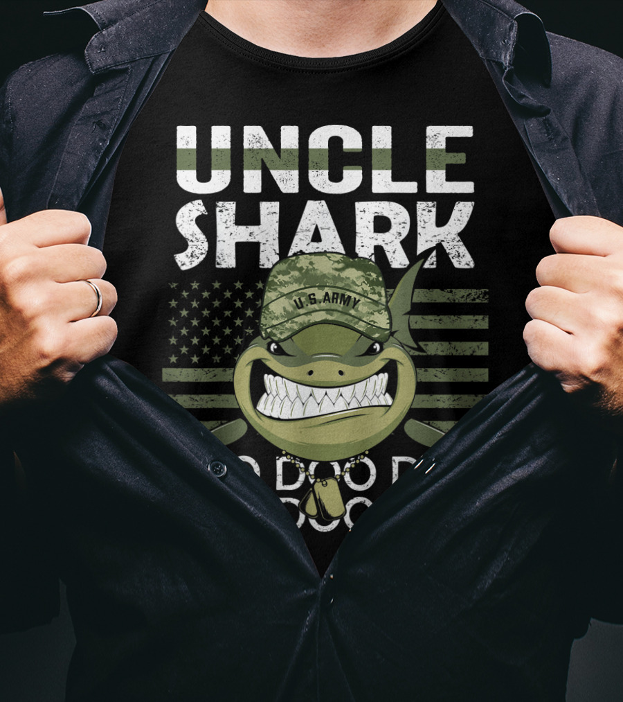 U.S. Army Uncle Shark Doo Doo Doo Flag T-Shirt