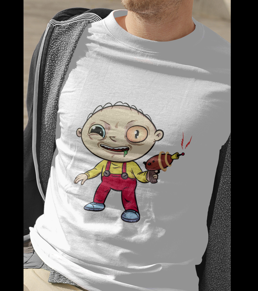 Psychedelic Stewie Griffin With Ray Gun T-Shirt