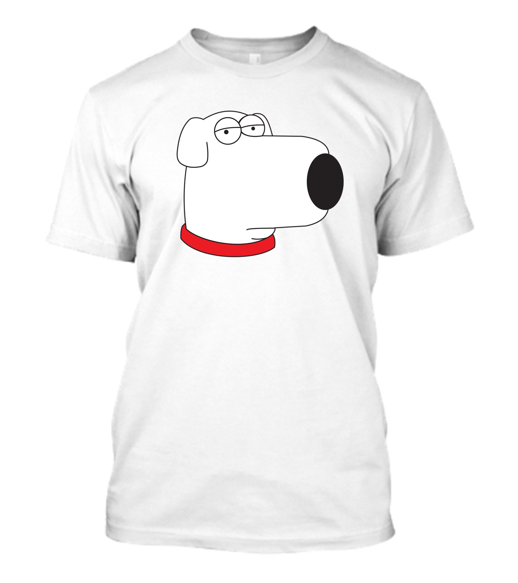 Brian Griffin Family Guy Character Face Red Collar T-Shirt