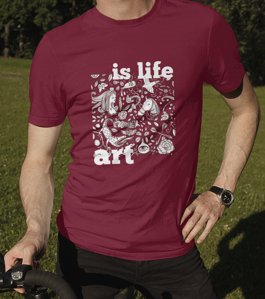Art Is Life - Whimsical Fantasy Floral T-Shirt