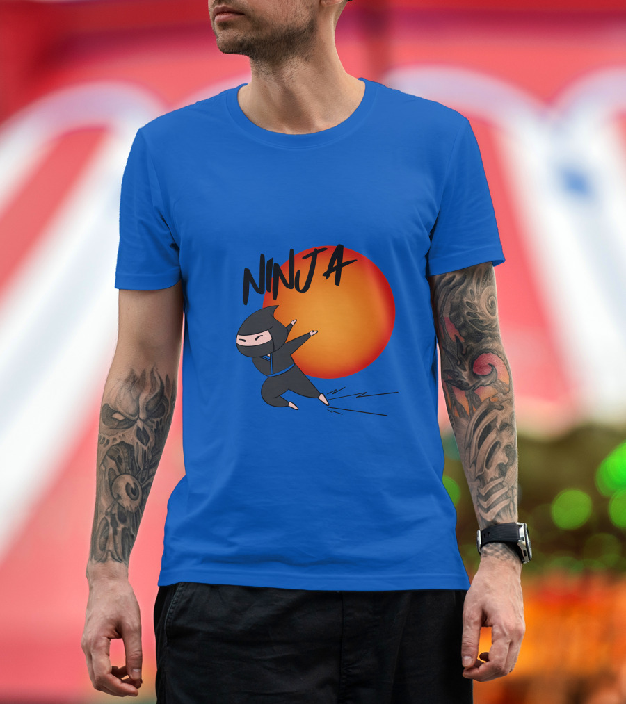 Ninja Anime Sunset Scene T-Shirt