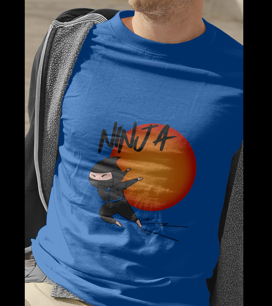 Ninja Anime Sunset Scene T-Shirt