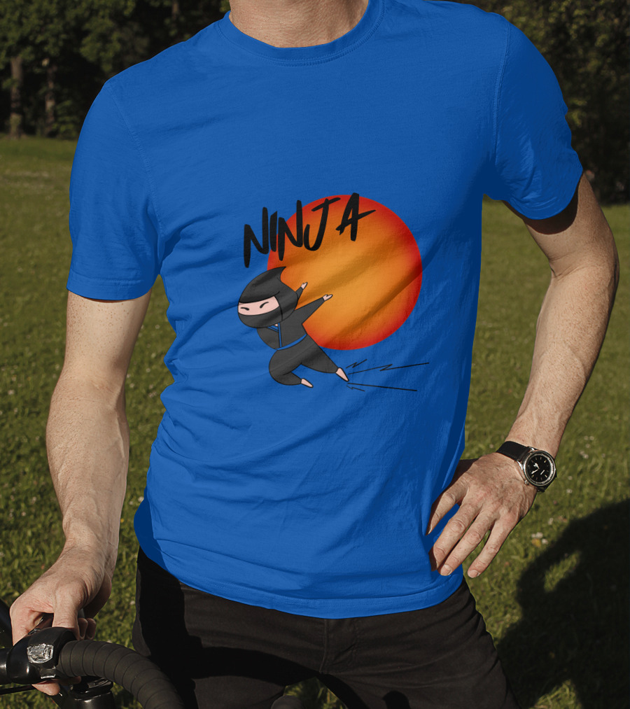 Ninja Anime Sunset Scene T-Shirt