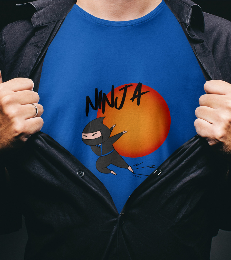 Ninja Anime Sunset Scene T-Shirt