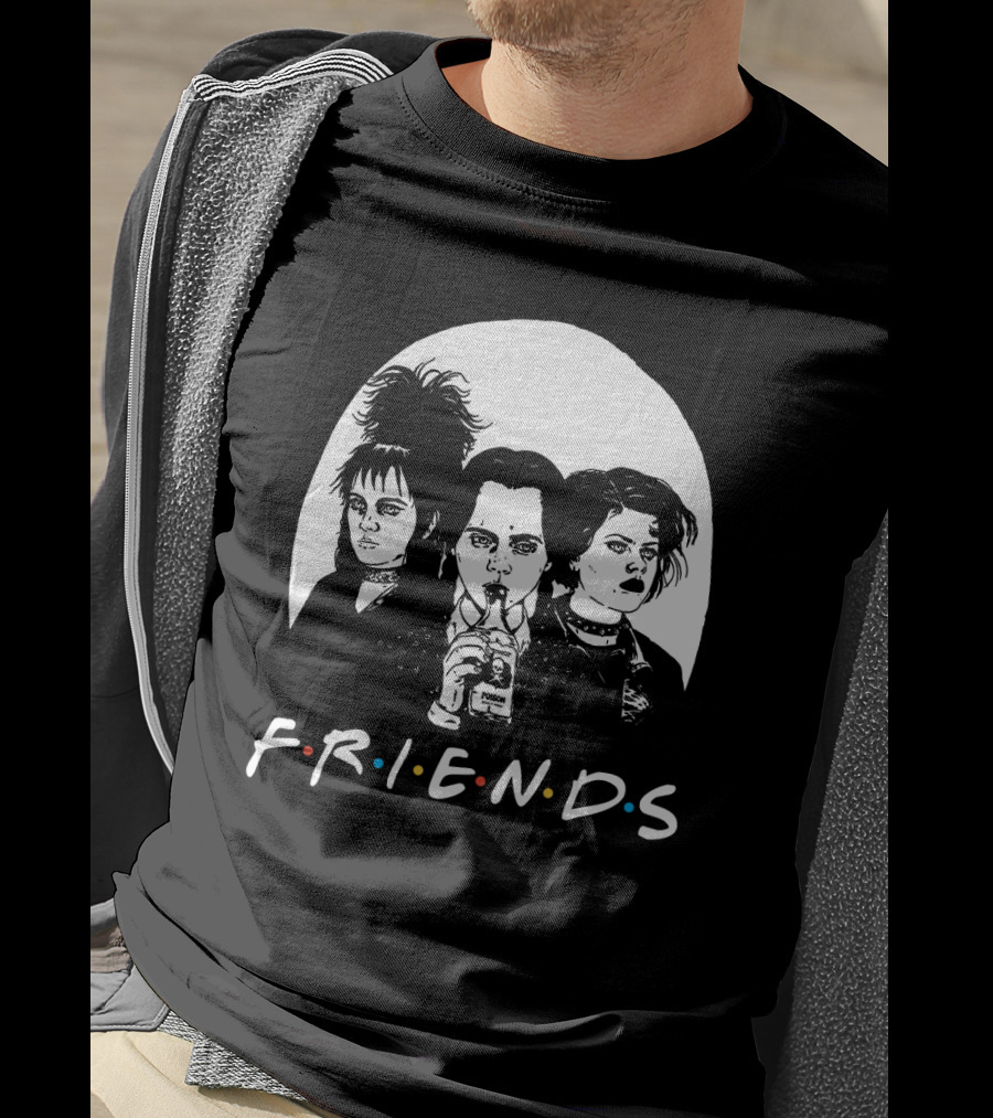 Friends 80s Gothic Style Characters With Poison Bottle T-Shirt
