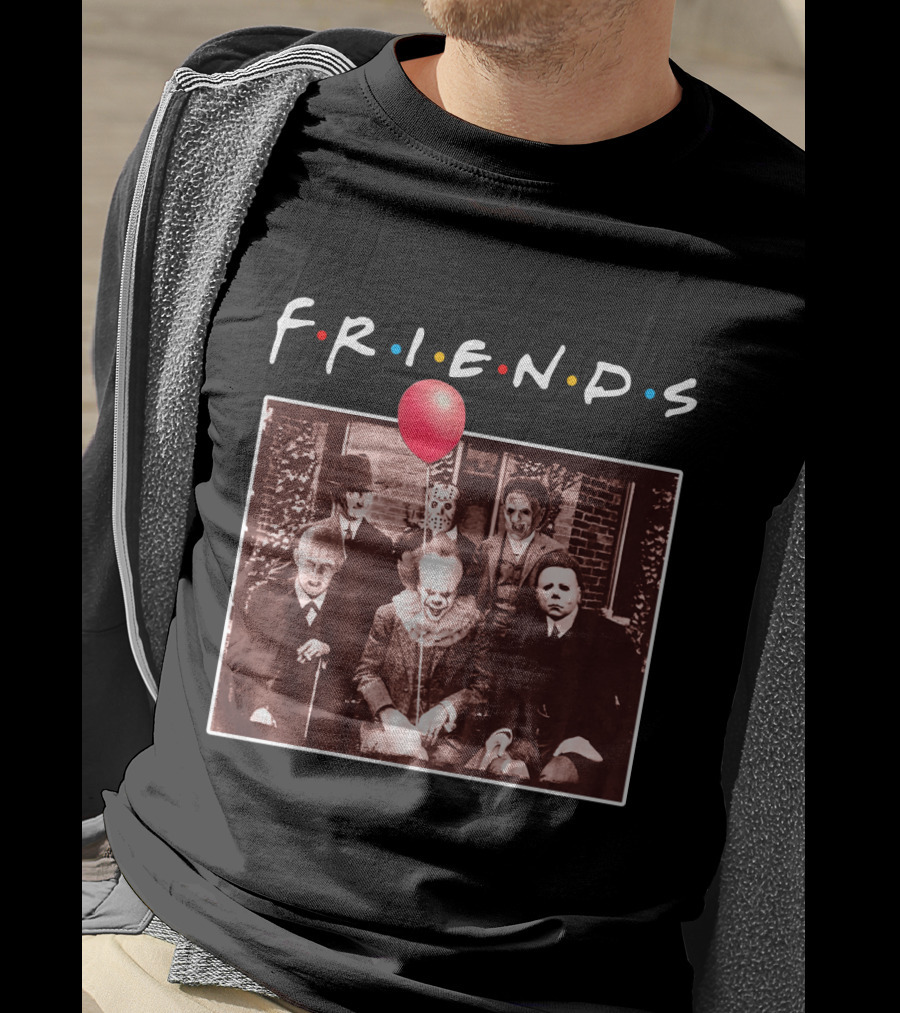 FRIENDS Horror Characters With Red Balloon Image T-Shirt