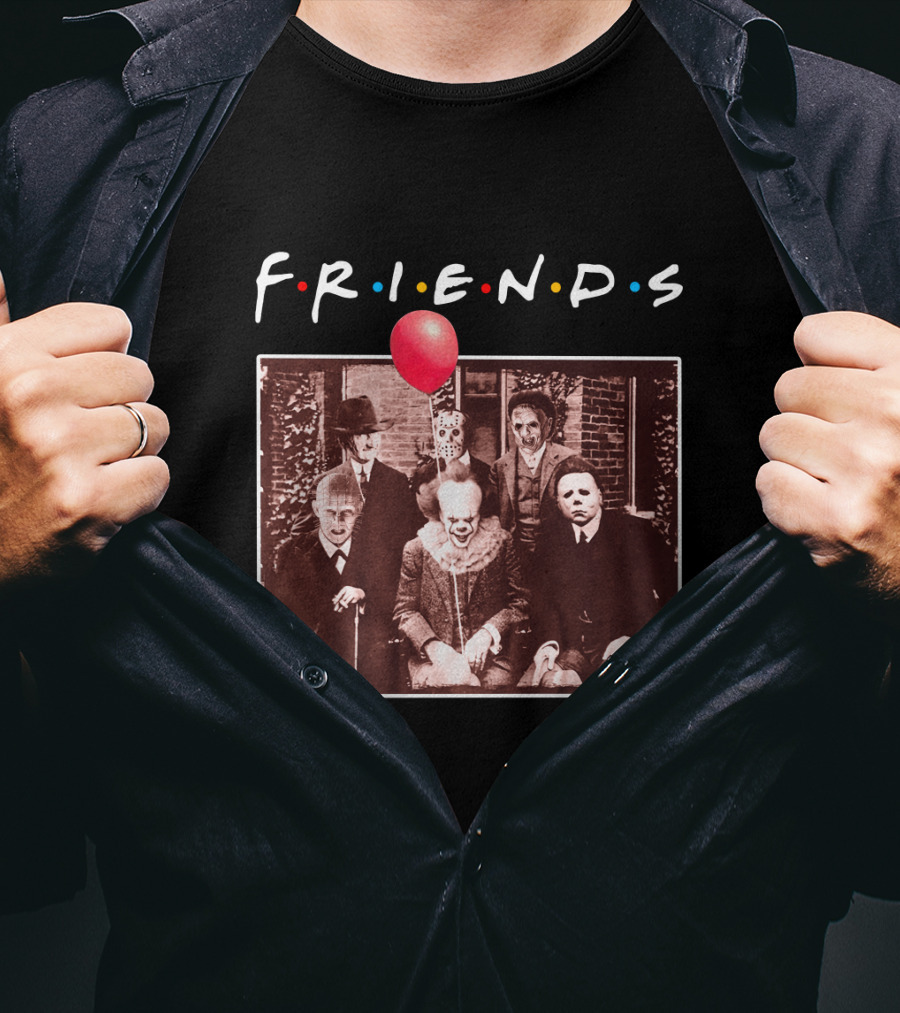FRIENDS Horror Characters With Red Balloon Image T-Shirt