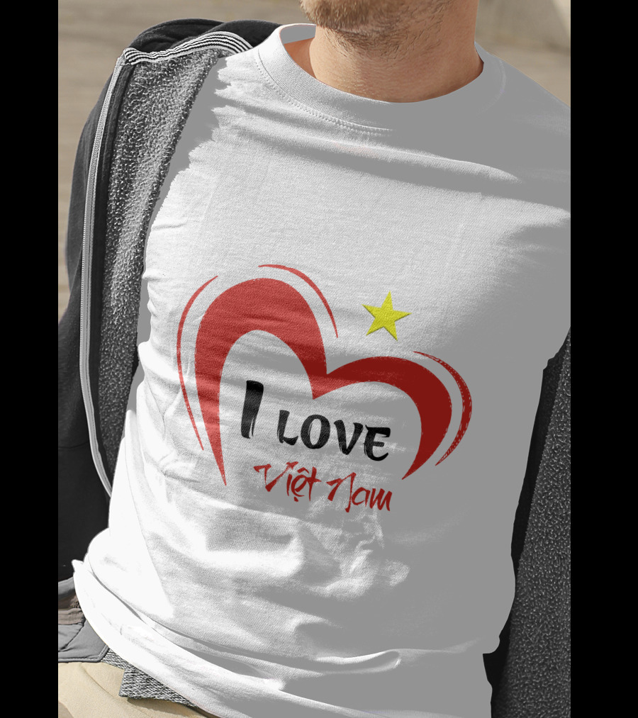 I Love Việt Nam Red Heart Yellow Star T-Shirt