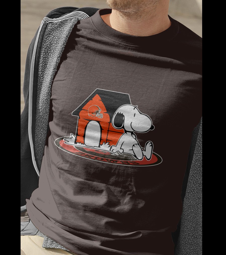 Cleveland Browns Football Fan Snoopy Now And Forever T-Shirt