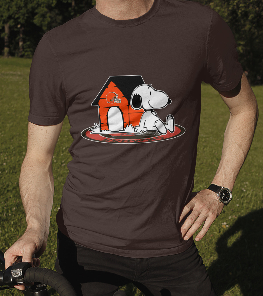 Cleveland Browns Football Fan Snoopy Now And Forever T-Shirt