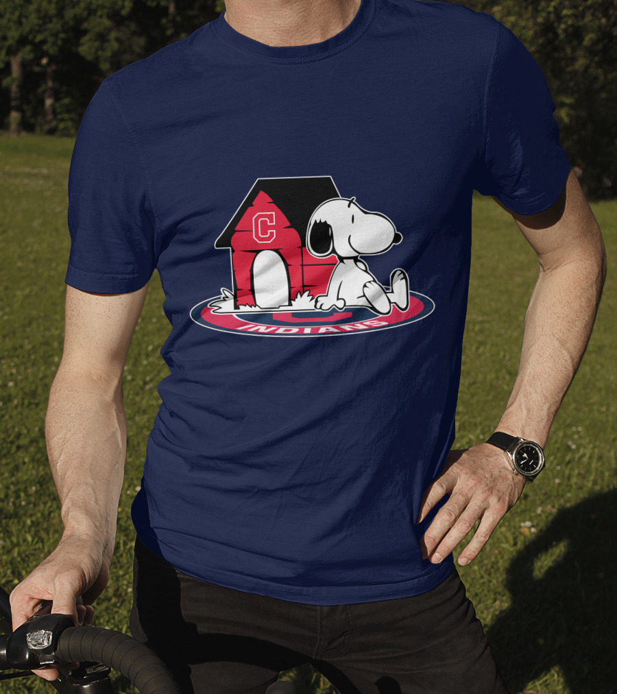 Snoopy Cleveland Indians Baseball Fan Now And Forever T-Shirt