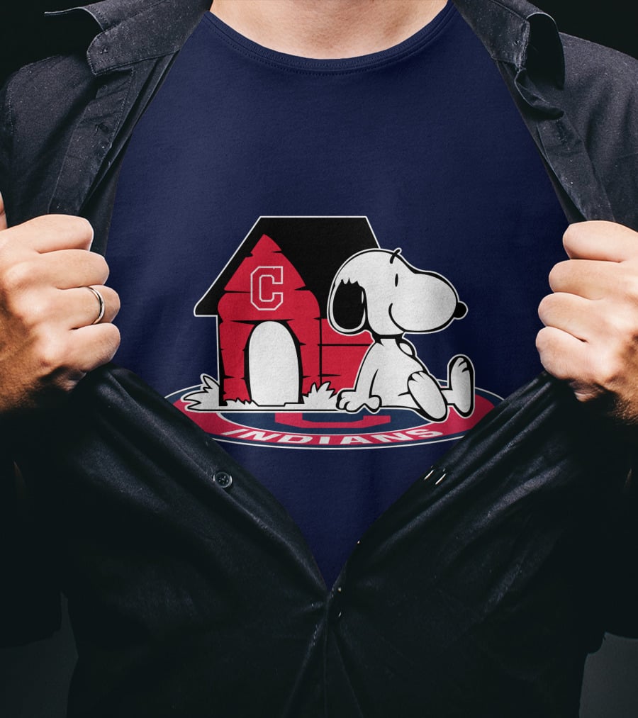 Snoopy Cleveland Indians Baseball Fan Now And Forever T-Shirt